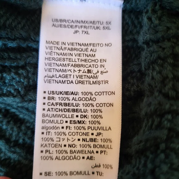 Women’s Plus Size Forest Green Cable Knit Turtleneck Sweater – Size 5XL – NWT - Picture 4 of 7